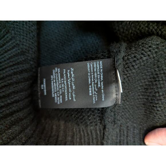 Bebe Black Cable Knit Sweater Dress - Size Small- Long Sleeve V-neck Bodycon - Picture 3 of 8